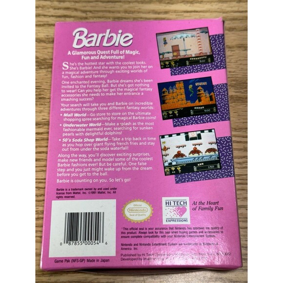 Barbie (Nintendo NES 1991) CIB‎ Tested - Picture 2 of 7
